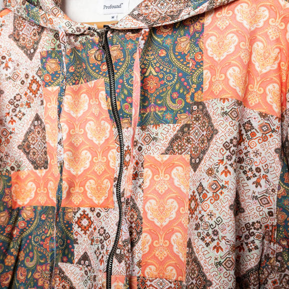 [Profound Aesthetic] Paisley Multi-Patch Zip Up Hoodie (M) - Picture 3 of 4